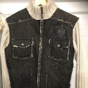 BLEND BRAND DENIM CHIC LUXE SWEATER KNIT JACKET SIZE LARGE